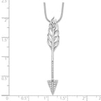 Sophia Jewelers 925 Sterling Silver CZ Arrow Necklace 18-inch Extender