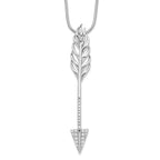 Brilliant Embers Sterling Silver Rhodium-plated 24 Stone 18 inch Micro Pav‚ CZ Arrow Necklace with 2 Inch Extender