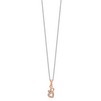 Sophia Jewelers Sterling Silver Rose Gold-Plated Four Hearts CZ Necklace