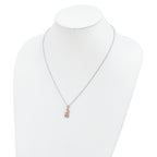 Sophia Jewelers Sterling Silver Rose Gold-Plated Four Hearts CZ Necklace