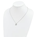 Sophia Jewelers Sterling Silver CZ Heart and Star Necklace, Elegant 18 Design