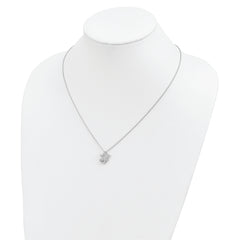 Sophia Jewelers Sterling Silver CZ Heart and Star Necklace, Elegant 18 Design