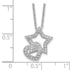 Sophia Jewelers Sterling Silver CZ Heart and Star Necklace, Elegant 18 Design