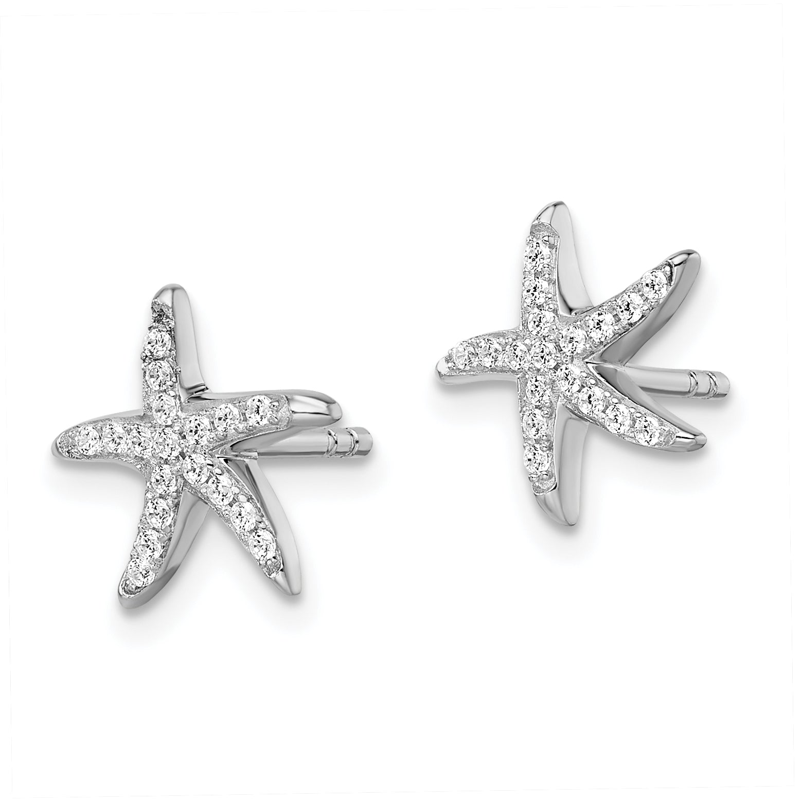 Sophia Jewelers Sterling Silver CZ Starfish Earrings Elegant Design Secondary image