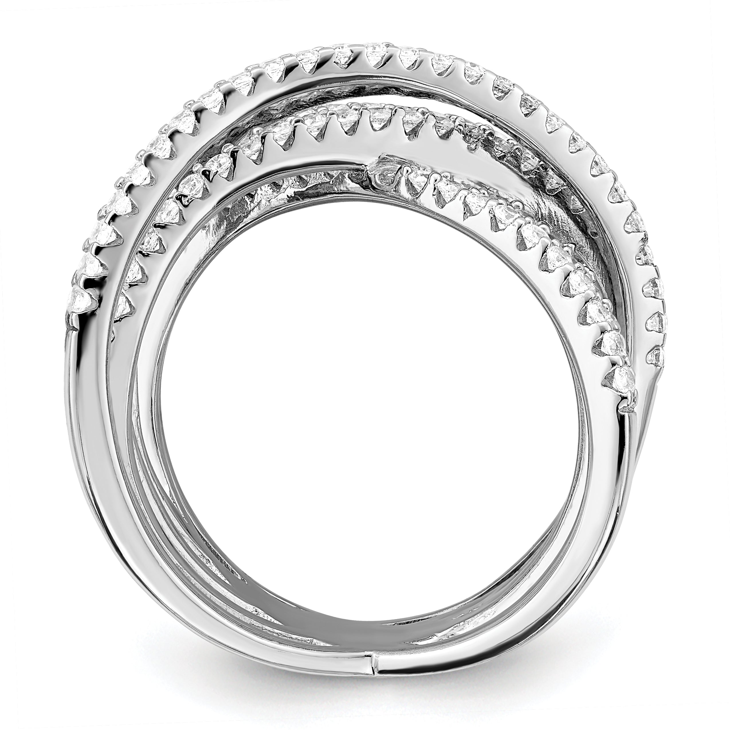 Brilliant Embers Sterling Silver Rhodium-plated 159 Stone Micro PavÃƒÂ¢Ã‚â‚¬Ã‚Å¡ CZ Ring Secondary image