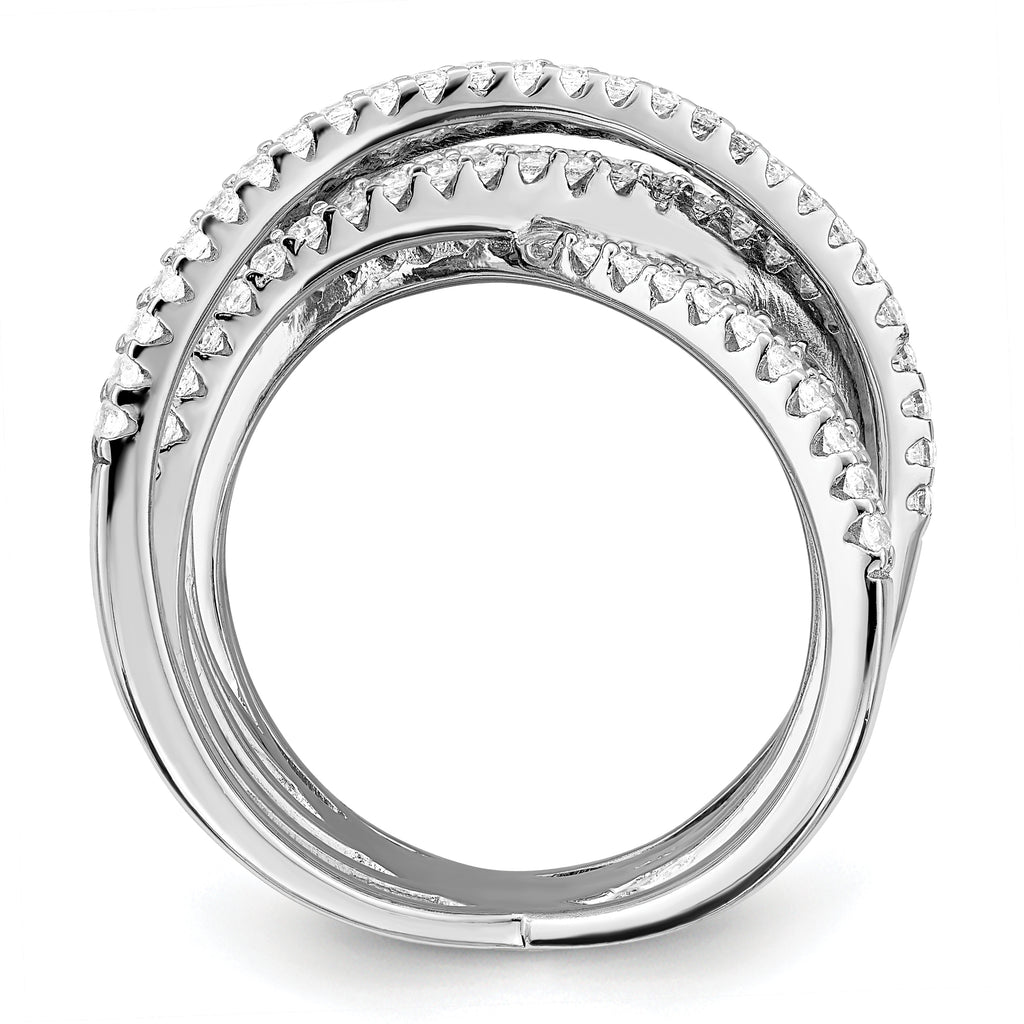 Brilliant Embers Sterling Silver Rhodium-plated 159 Stone Micro PavÃƒÂ¢Ã‚â‚¬Ã‚Å¡ CZ Ring