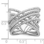 Brilliant Embers Sterling Silver Rhodium-plated 159 Stone Micro PavÃƒÂ¢Ã‚â‚¬Ã‚Å¡ CZ Ring