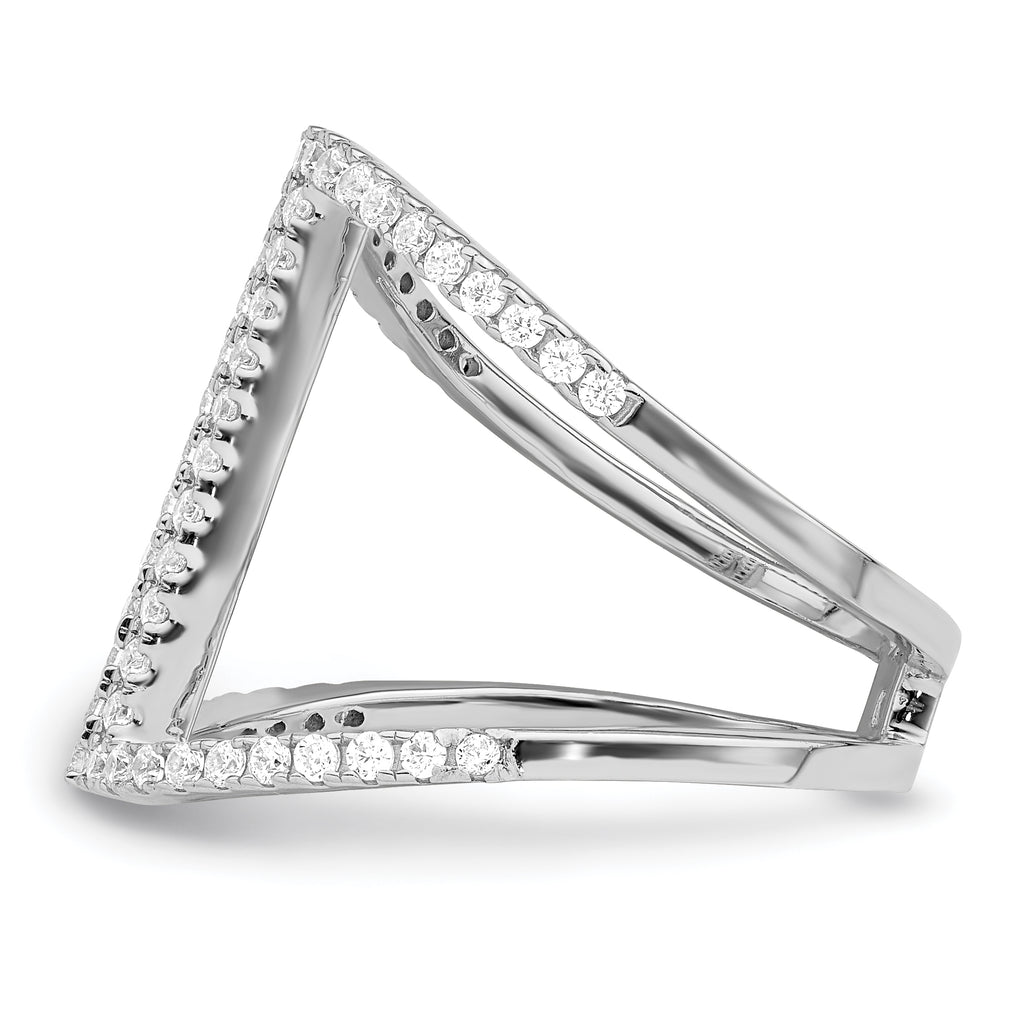 Brilliant Embers Sterling Silver Rhodium-plated 62 Stone Micro PavÃƒÂ¢Ã‚â‚¬Ã‚Å¡ CZ Ring