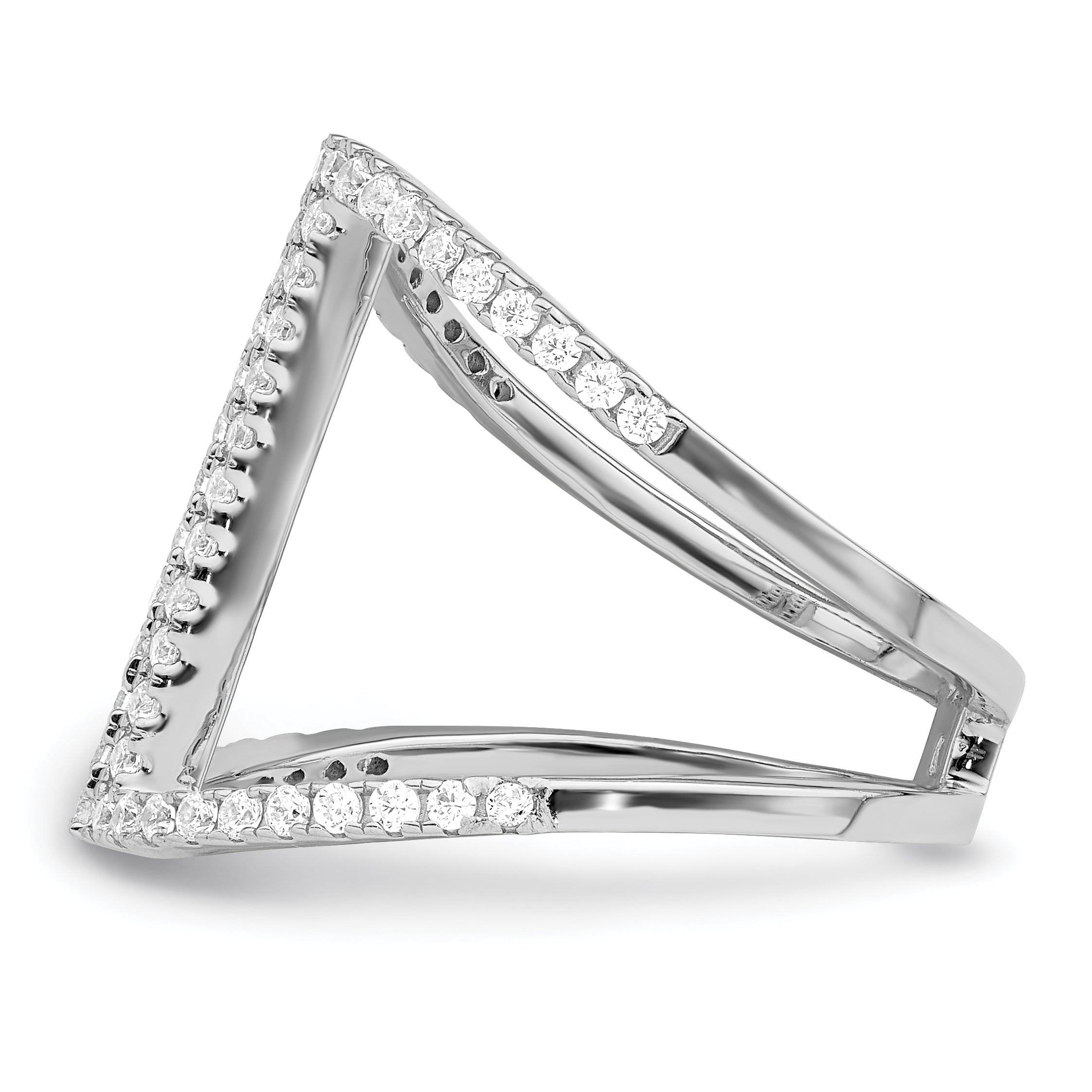 Brilliant Embers Sterling Silver Rhodium-plated 62 Stone Micro PavÃƒÂ¢Ã‚â‚¬Ã‚Å¡ CZ Ring