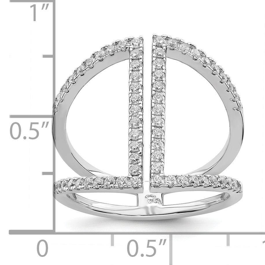 Brilliant Embers Sterling Silver Rhodium-plated 62 Stone Micro PavÃƒÂ¢Ã‚â‚¬Ã‚Å¡ CZ Ring