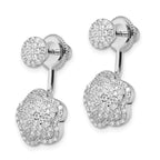 Sterling Silver CZ Convertible Back Earrings for Women
