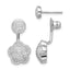 Sterling Silver Rhodium-plated CZ Convertible Back Earrings