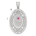Sterling Silver Rhodium-plated Crystal Family Pendant