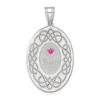 Sterling Silver Rhodium-plated Crystal Family Pendant