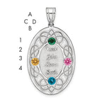 Sterling Silver Rhodium-plated Crystal Family Pendant