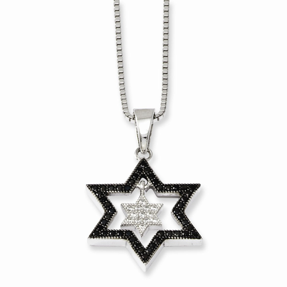 Sterling Silver & CZ Brilliant Embers Star Necklace