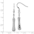 Sophia Jewelers Sterling Silver CZ Dangle Earrings with Rhodium Polish