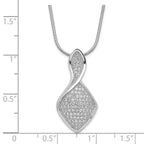Sterling Silver 925 Necklace with CZ Pendant and Polished Finish
