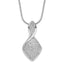 Sterling Silver & CZ Brilliant Embers Fancy Curve Pendant Necklace