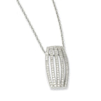 Sophia Jewelers Sterling Silver CZ Polished Fancy Necklace for Women