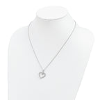 Brilliant Embers Sterling Silver Rhodium-plated 21 Stone 18 inch Micro PavÃƒÆ’Ã†â€™Ãƒâ€šÃ‚Â¢ÃƒÆ’Ã‚Â¢Ãƒâ€šÃ¢â‚¬Å¡Ãƒâ€šÃ‚Â¬ÃƒÆ’Ã¢â‚¬Â¦Ãƒâ€šÃ‚Â¡ CZ Polished Heart Necklace with 2 Inch Extender