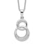 Brilliant Embers Sterling Silver Rhodium-plated 26 Stone 18 inch Micro Pav‚ CZ Polished Circle Necklace with 2 Inch Extender