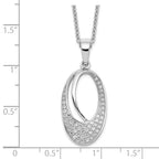 Brilliant Embers Sterling Silver Rhodium-plated 48 Stone 18 inch Micro PavÃƒÆ’Ã†â€™Ãƒâ€šÃ‚Â¢ÃƒÆ’Ã‚Â¢Ãƒâ€šÃ¢â‚¬Å¡Ãƒâ€šÃ‚Â¬ÃƒÆ’Ã¢â‚¬Â¦Ãƒâ€šÃ‚Â¡ CZ Oval Necklace with 2 Inch Extender