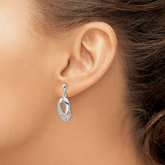 Sophia Jewelers Sterling Silver CZ Dangle Earrings with Rhodium Finish