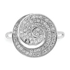 Sterling Silver & CZ Brilliant Embers Swirl Circle Ring