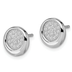 Sophia Jewelers Sterling Silver 38 Stone CZ Circle Button Earrings