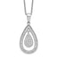 Brilliant Embers Sterling Silver Rhodium-plated 64 Stone 18 inch Micro Pav‚ CZ Teardrop Necklace with 2 Inch Extender