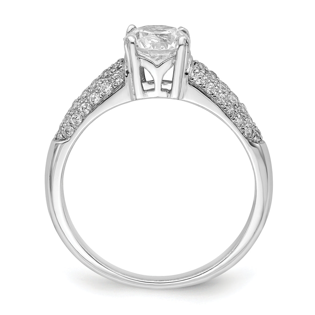 Brilliant Embers Sterling Silver Rhodium-plated 53 Stone Micro PavÃƒÂ¢Ã‚â‚¬Ã‚Å¡ CZ Ring