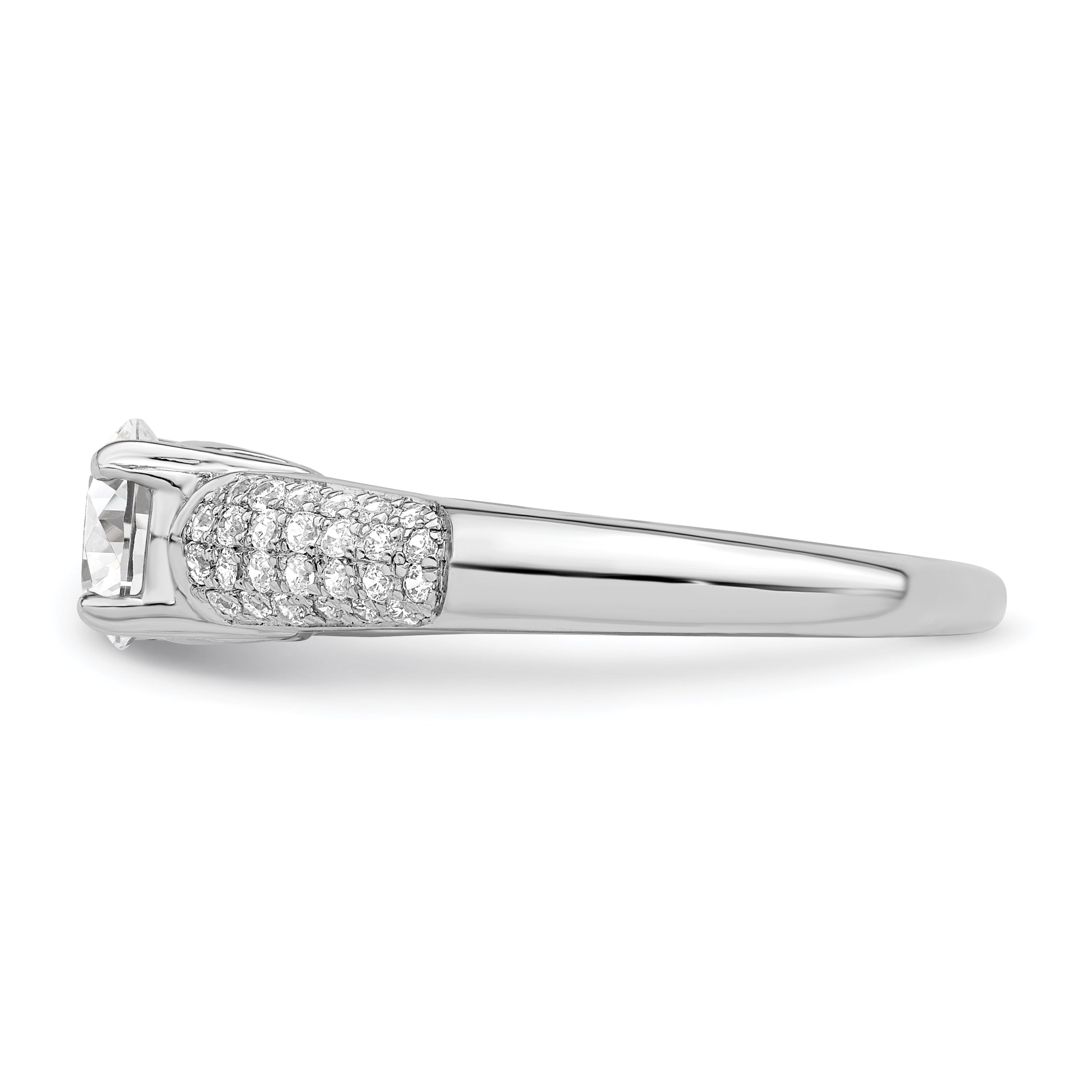 Brilliant Embers Sterling Silver Rhodium-plated 53 Stone Micro PavÃƒÂ¢Ã‚â‚¬Ã‚Å¡ CZ Ring