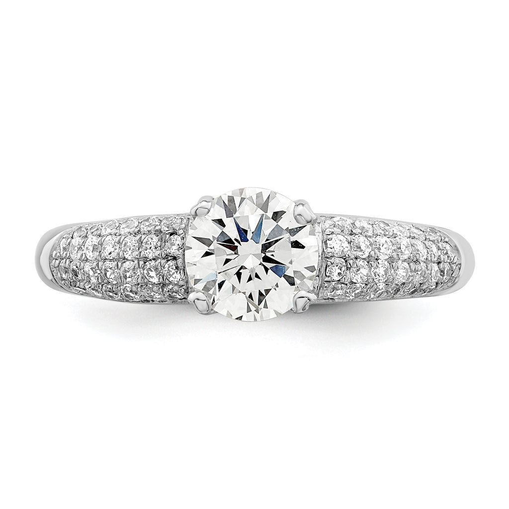 Brilliant Embers Sterling Silver Rhodium-plated 53 Stone Micro PavÃƒÂ¢Ã‚â‚¬Ã‚Å¡ CZ Ring