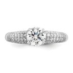 Brilliant Embers Sterling Silver Rhodium-plated 53 Stone Micro PavÃƒÂ¢Ã‚â‚¬Ã‚Å¡ CZ Ring
