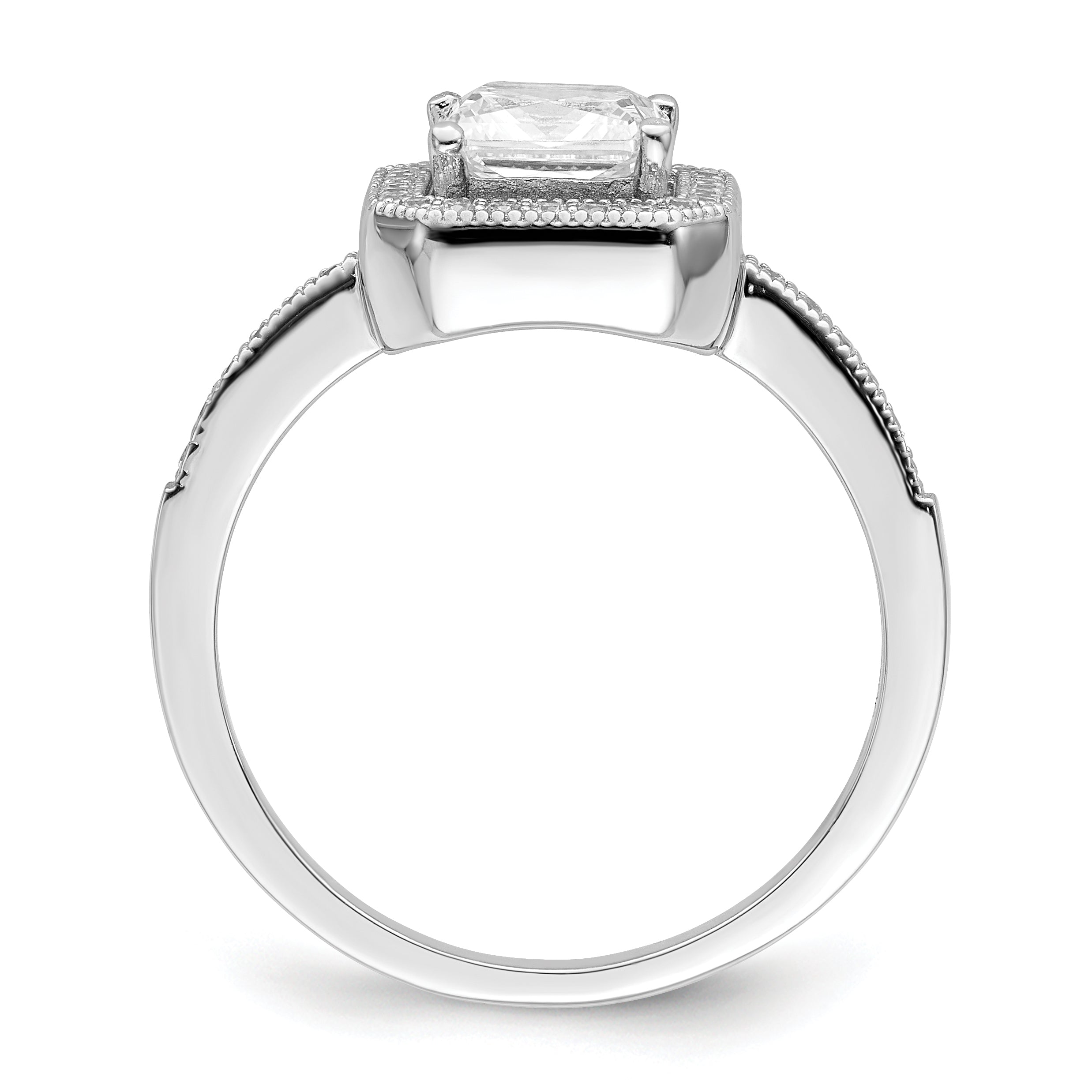 Brilliant Embers Sterling Silver Rhodium-plated 37 Stone Halo Micro PavÃƒÂ¢Ã‚â‚¬Ã‚Å¡ CZ Ring