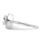 Brilliant Embers Sterling Silver Rhodium-plated 37 Stone Halo Micro PavÃƒÂ¢Ã‚â‚¬Ã‚Å¡ CZ Ring