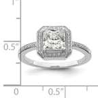 Brilliant Embers Sterling Silver Rhodium-plated 37 Stone Halo Micro PavÃƒÂ¢Ã‚â‚¬Ã‚Å¡ CZ Ring