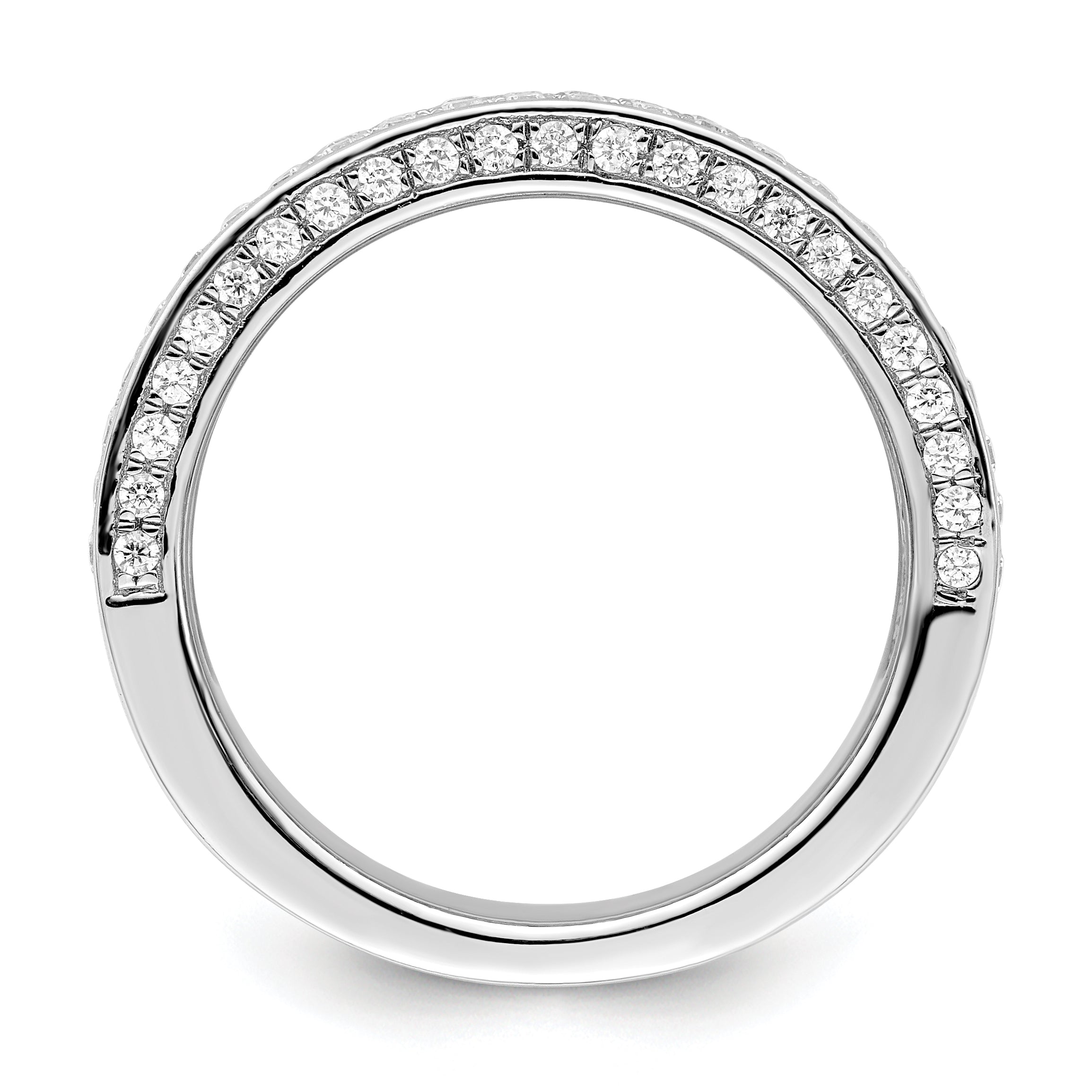 Brilliant Embers Sterling Silver Rhodium-plated 142 Stone Micro PavÃƒÂ¢Ã‚â‚¬Ã‚Å¡ CZ Ring
