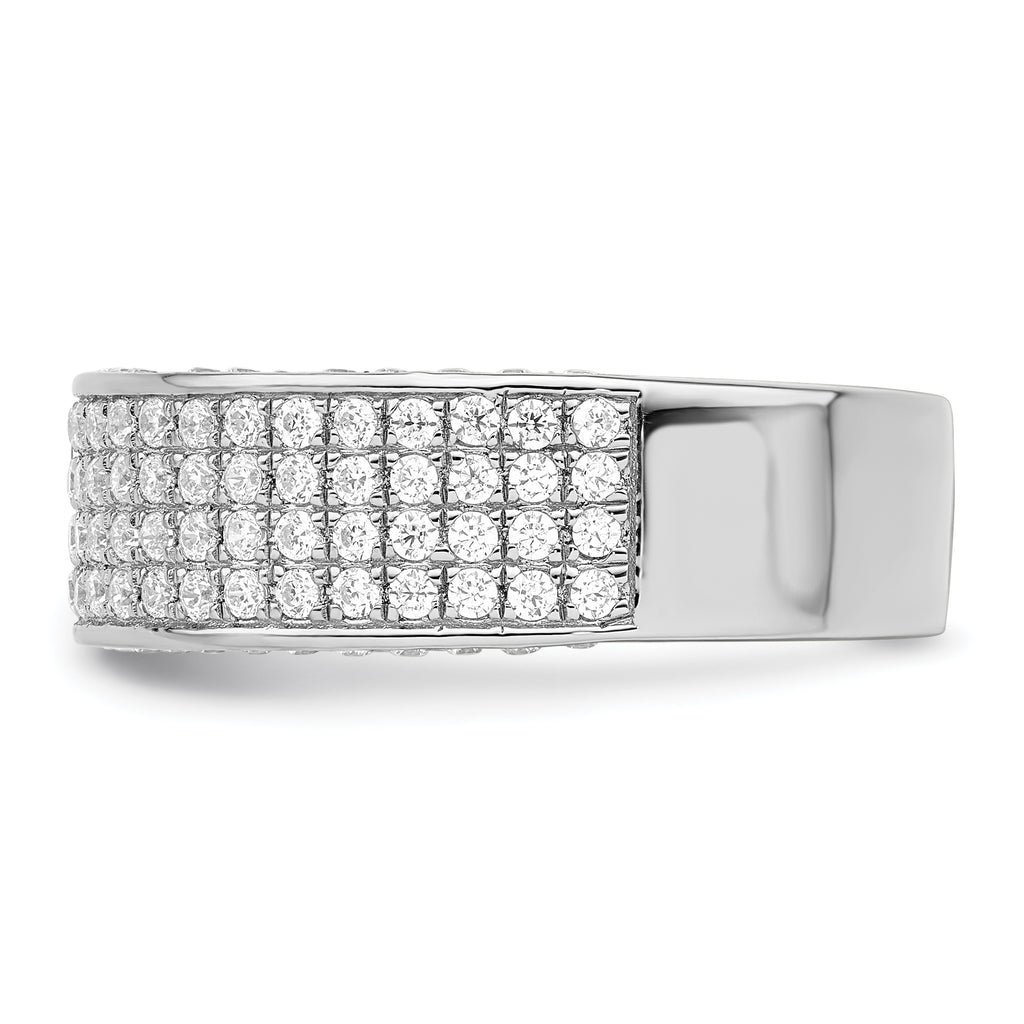 Brilliant Embers Sterling Silver Rhodium-plated 142 Stone Micro PavÃƒÂ¢Ã‚â‚¬Ã‚Å¡ CZ Ring