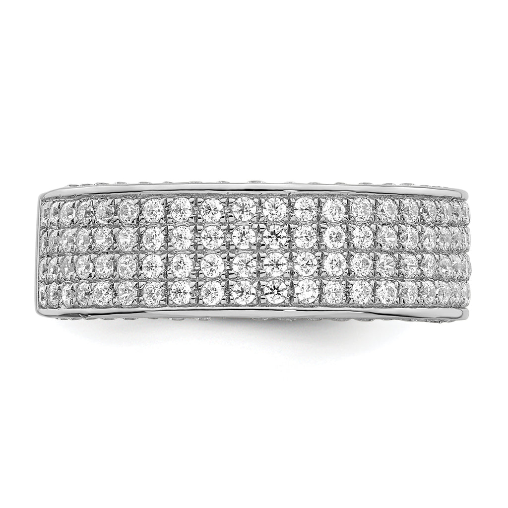 Brilliant Embers Sterling Silver Rhodium-plated 142 Stone Micro PavÃƒÂ¢Ã‚â‚¬Ã‚Å¡ CZ Ring