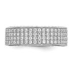 Brilliant Embers Sterling Silver Rhodium-plated 142 Stone Micro PavÃƒÂ¢Ã‚â‚¬Ã‚Å¡ CZ Ring