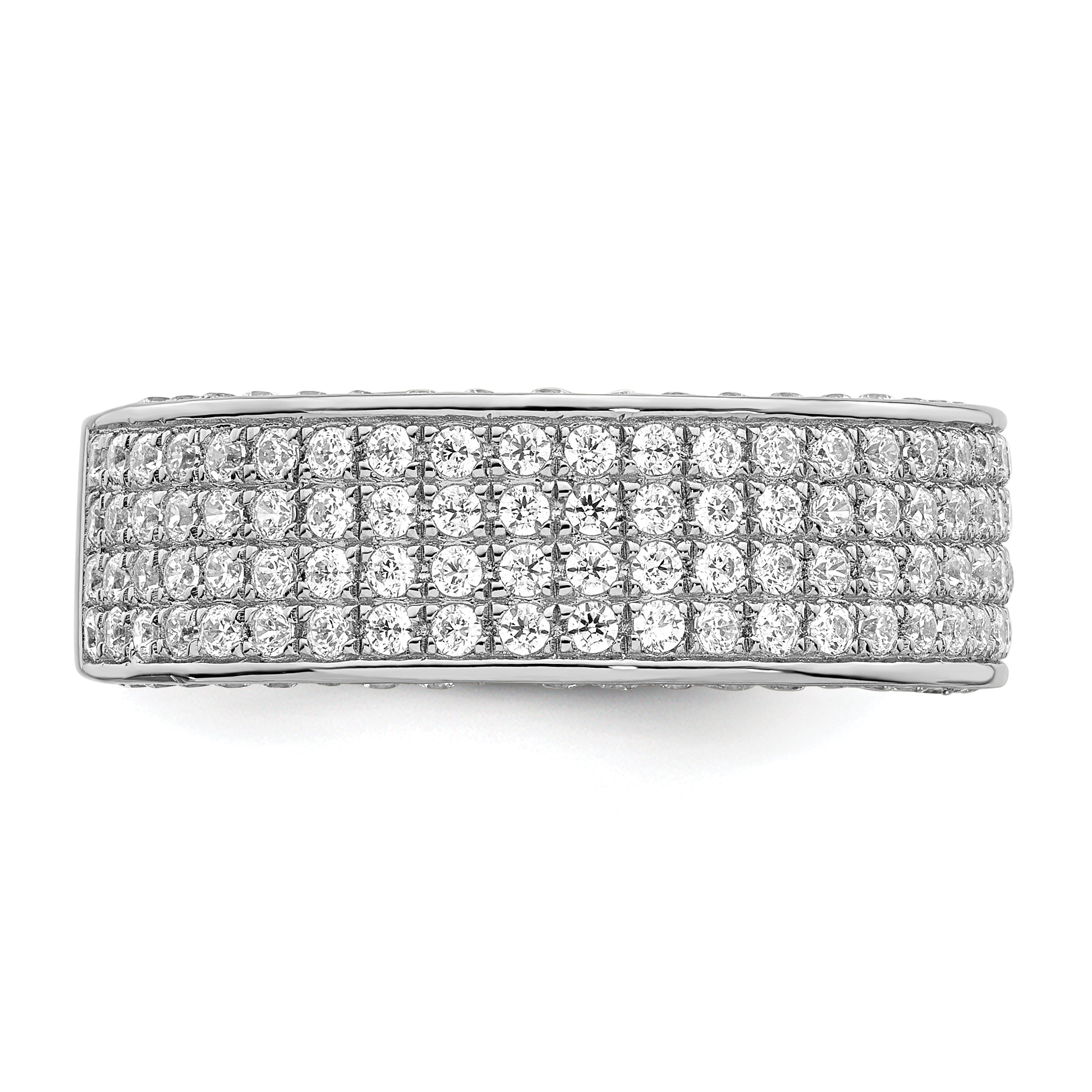 Brilliant Embers Sterling Silver Rhodium-plated 142 Stone Micro PavÃƒÂ¢Ã‚â‚¬Ã‚Å¡ CZ Ring