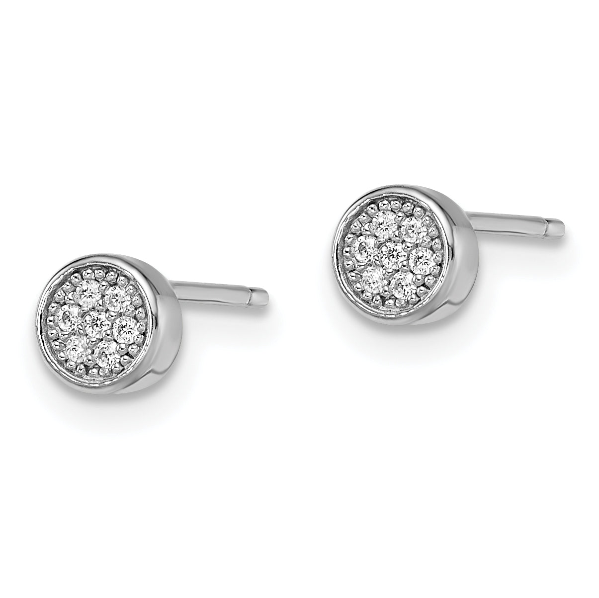 Sterling Silver CZ Cluster Earrings with Rhodium Polished Finish Secondary image