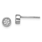 Brilliant Embers Sterling Silver Rhodium-plated 14 Stone Micro Pav‚ CZ Polished Post Earrings
