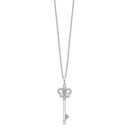 Micro Pavé CZ Key Necklace in Sterling Silver
