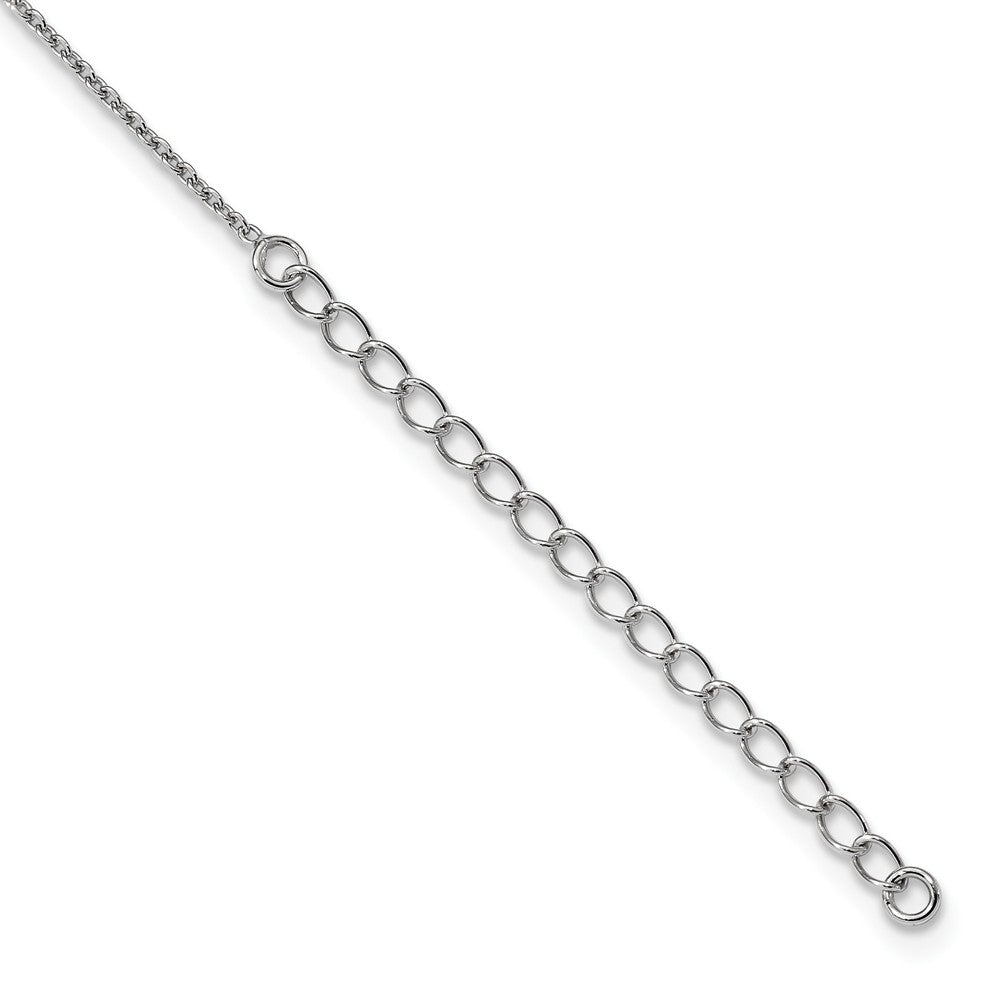 Sophia Jewelers Sterling Silver Polished Cross Necklace with CZ Sparkle