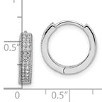 Sophia Jewelers Sterling Silver CZ Hoop Earrings with Polished Rhodium Finish