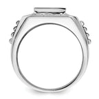 Brilliant Embers Sterling Silver Rhodium-plated 89 Stone Micro PavÃƒÂ¢Ã‚â‚¬Ã‚Å¡ CZ Polished Men's Ring