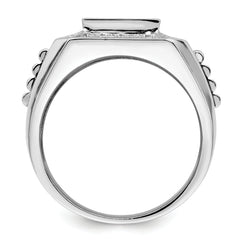 Brilliant Embers Sterling Silver Rhodium-plated 89 Stone Micro PavÃ¢Â€Âš CZ Polished Men's Ring